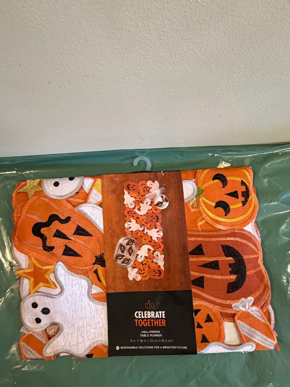 Halloween Pumpkin and Ghost Cutout Table Runner